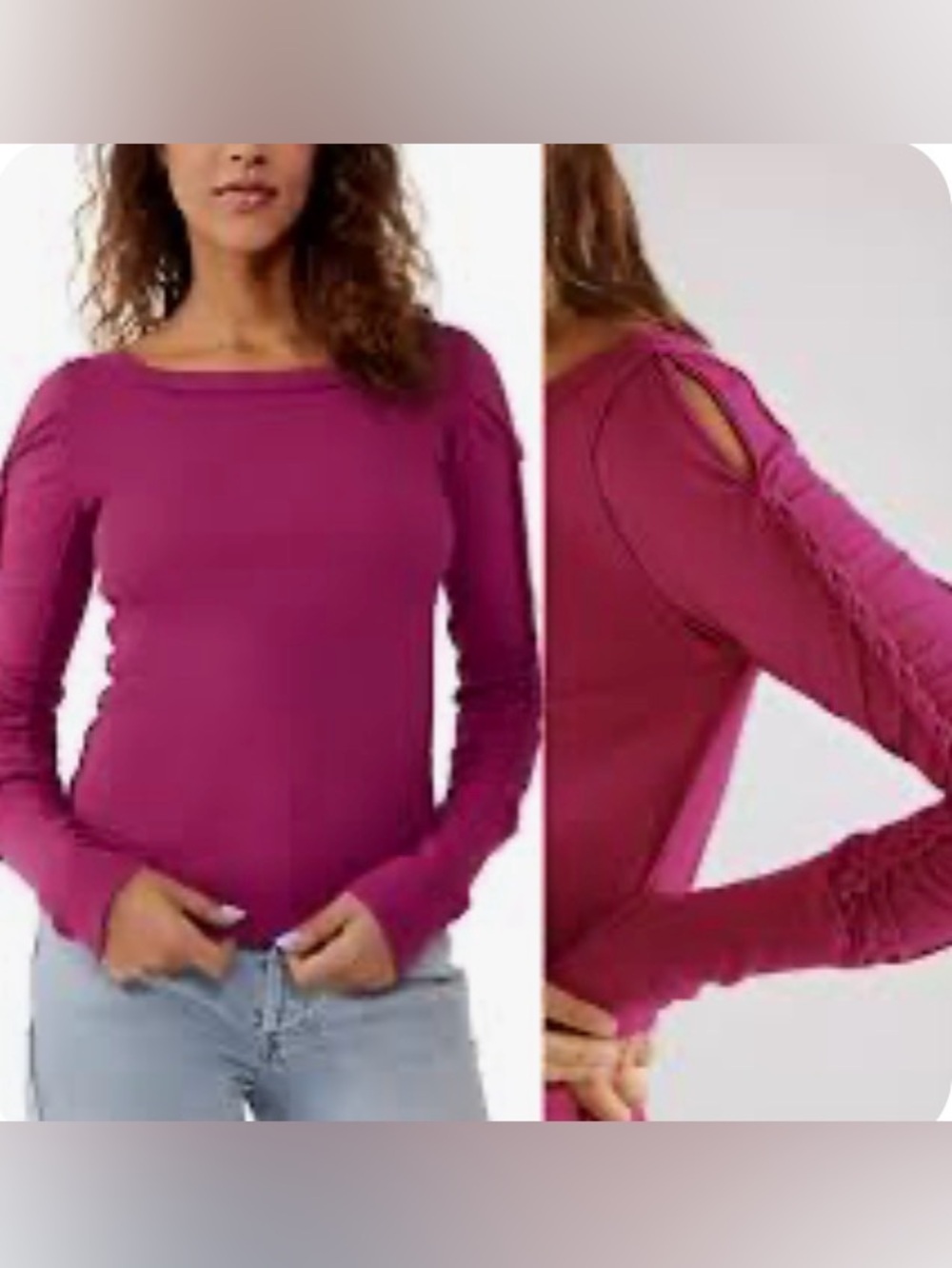 Free People Daisy Lane Cuff Long Sleeve Top
